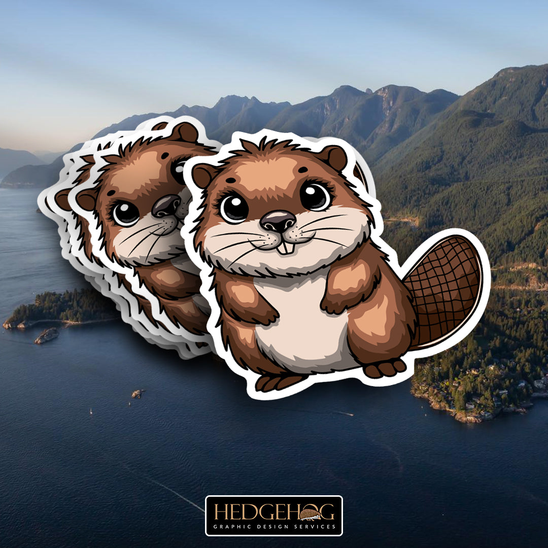 Adorable Beaver Vancouver Sticker (No Text)